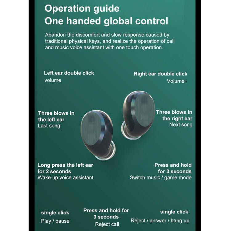 MD518 TWS Stereo Wireless Gaming Bluetooth Earphone(Black)