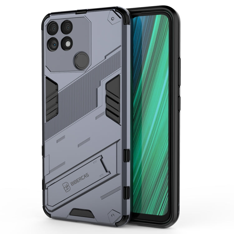 For OPPO Realme Narzo 50A Punk Armor 2 in 1 PC + TPU Shockproof Phone Case with Invisible Holder