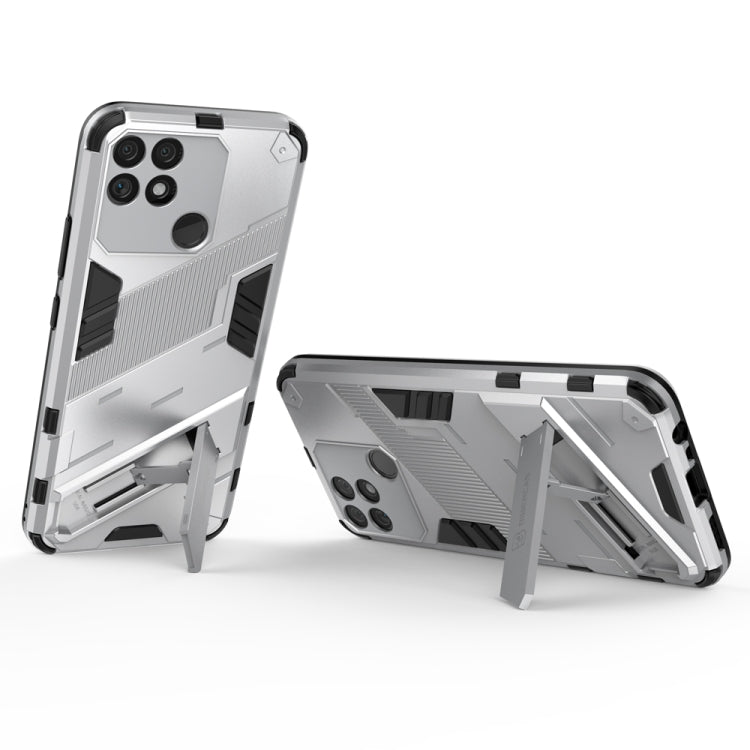 For OPPO Realme Narzo 50A Punk Armor 2 in 1 PC + TPU Shockproof Phone Case with Invisible Holder