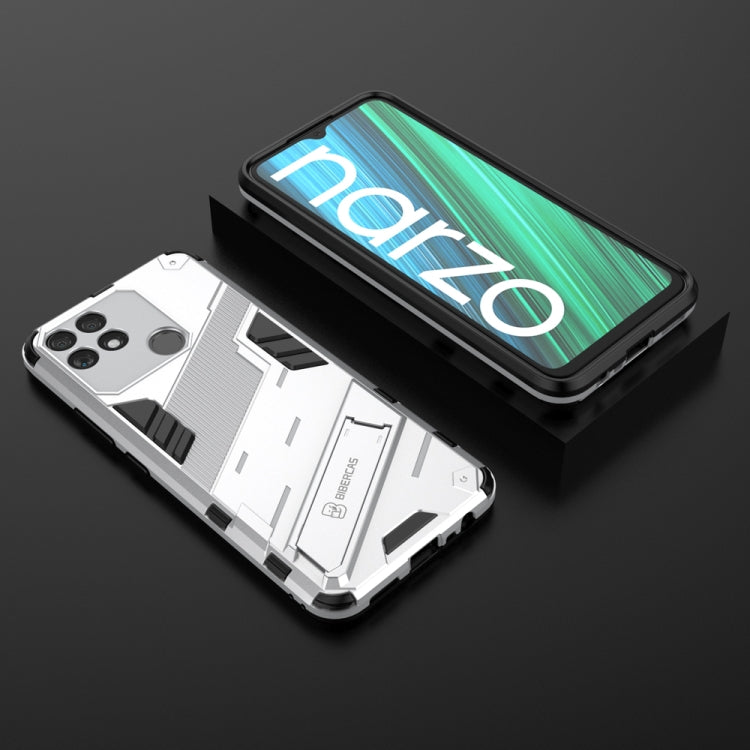 For OPPO Realme Narzo 50A Punk Armor 2 in 1 PC + TPU Shockproof Phone Case with Invisible Holder
