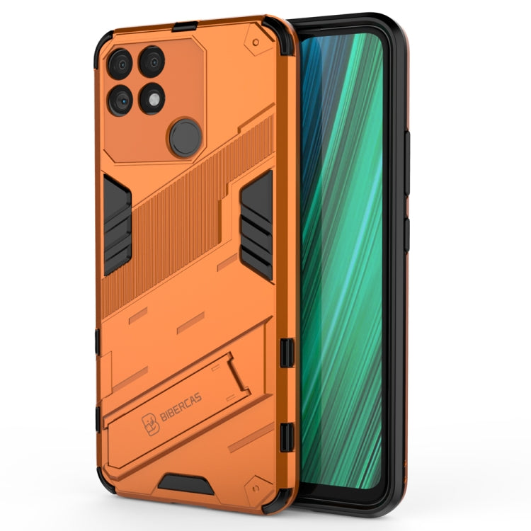 For OPPO Realme Narzo 50A Punk Armor 2 in 1 PC + TPU Shockproof Phone Case with Invisible Holder