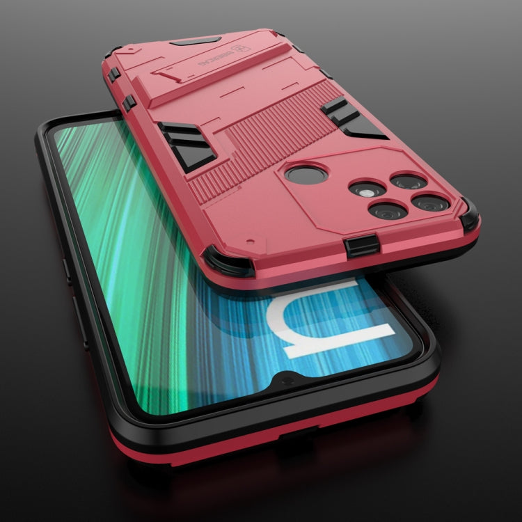 For OPPO Realme Narzo 50A Punk Armor 2 in 1 PC + TPU Shockproof Phone Case with Invisible Holder