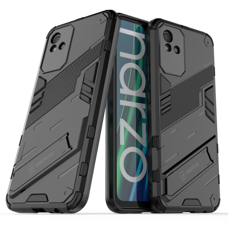 For OPPO Realme Narzo 50i Punk Armor 2 in 1 PC + TPU Shockproof Phone Case with Invisible Holder