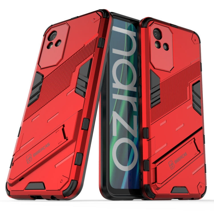 For OPPO Realme Narzo 50i Punk Armor 2 in 1 PC + TPU Shockproof Phone Case with Invisible Holder
