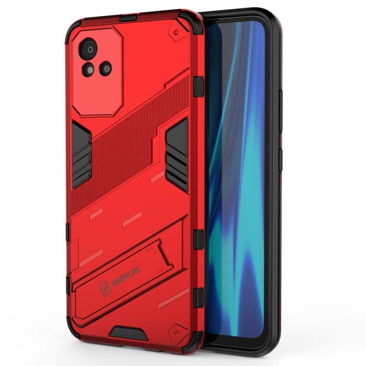 For OPPO Realme Narzo 50i Punk Armor 2 in 1 PC + TPU Shockproof Phone Case with Invisible Holder