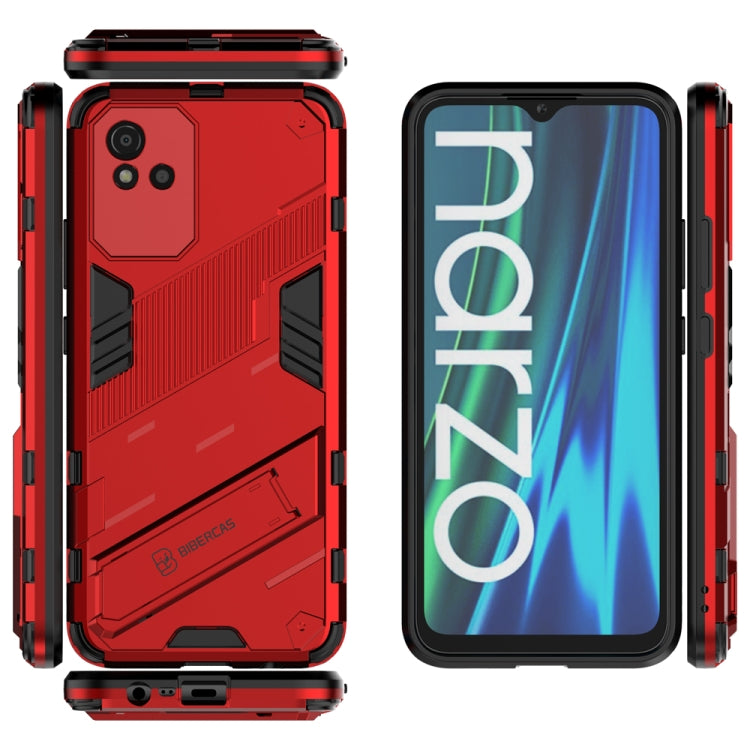 For OPPO Realme Narzo 50i Punk Armor 2 in 1 PC + TPU Shockproof Phone Case with Invisible Holder