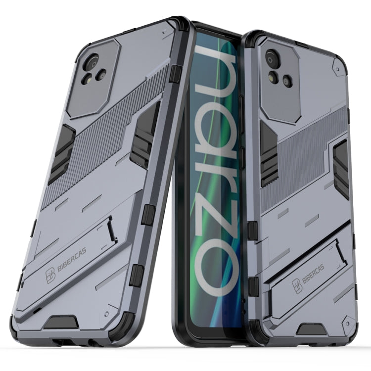 For OPPO Realme Narzo 50i Punk Armor 2 in 1 PC + TPU Shockproof Phone Case with Invisible Holder