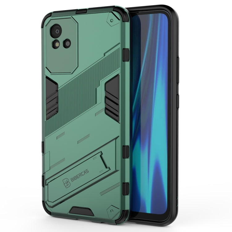For OPPO Realme Narzo 50i Punk Armor 2 in 1 PC + TPU Shockproof Phone Case with Invisible Holder