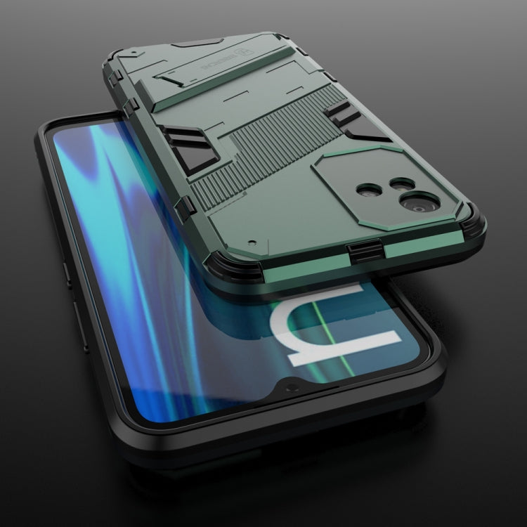 For OPPO Realme Narzo 50i Punk Armor 2 in 1 PC + TPU Shockproof Phone Case with Invisible Holder