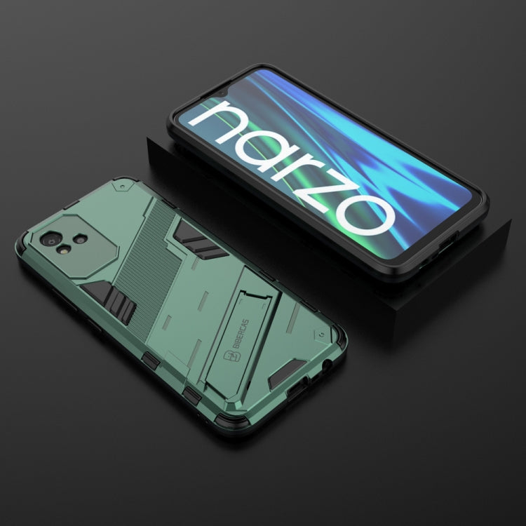 For OPPO Realme Narzo 50i Punk Armor 2 in 1 PC + TPU Shockproof Phone Case with Invisible Holder