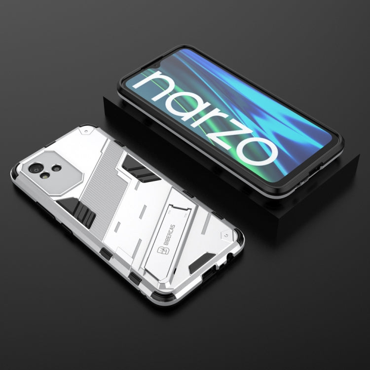 For OPPO Realme Narzo 50i Punk Armor 2 in 1 PC + TPU Shockproof Phone Case with Invisible Holder