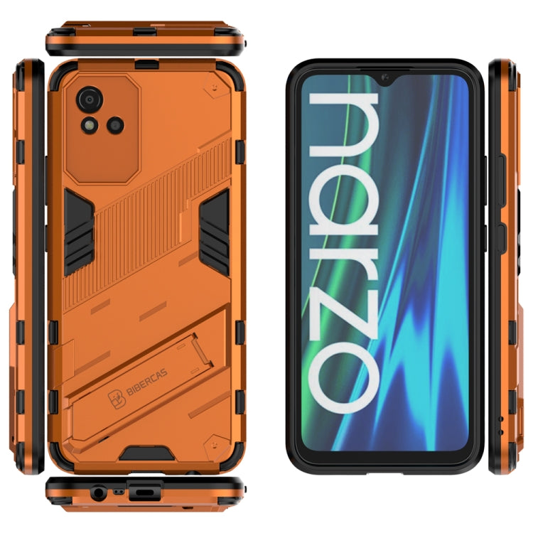 For OPPO Realme Narzo 50i Punk Armor 2 in 1 PC + TPU Shockproof Phone Case with Invisible Holder