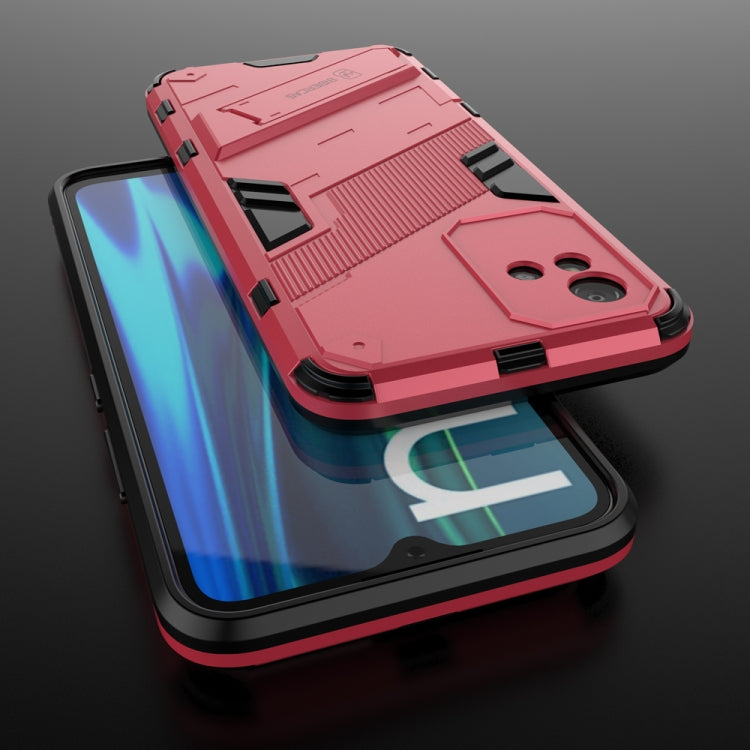 For OPPO Realme Narzo 50i Punk Armor 2 in 1 PC + TPU Shockproof Phone Case with Invisible Holder