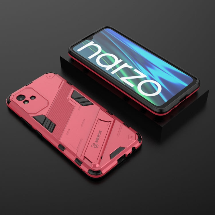 For OPPO Realme Narzo 50i Punk Armor 2 in 1 PC + TPU Shockproof Phone Case with Invisible Holder