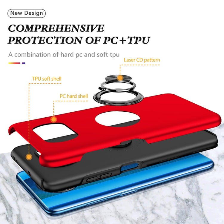 For Xiaomi Poco X3 NFC / X3 PC + TPU Magnetic Phone Case with Invisible Ring Holder
