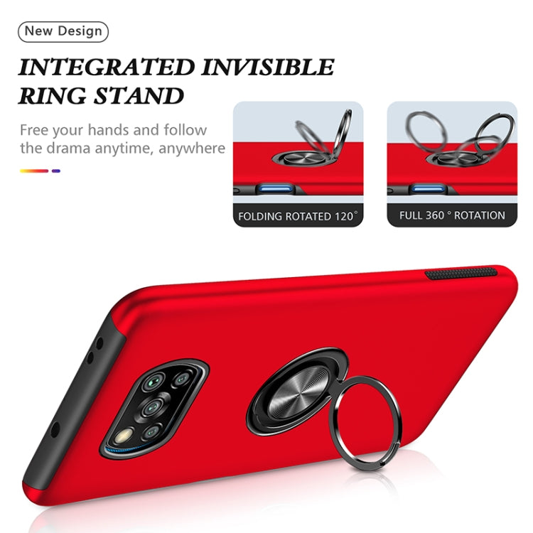 For Xiaomi Poco X3 NFC / X3 PC + TPU Magnetic Phone Case with Invisible Ring Holder