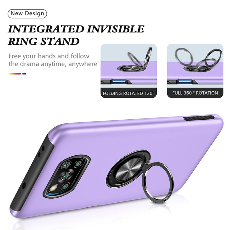 For Xiaomi Poco X3 NFC / X3 PC + TPU Magnetic Phone Case with Invisible Ring Holder