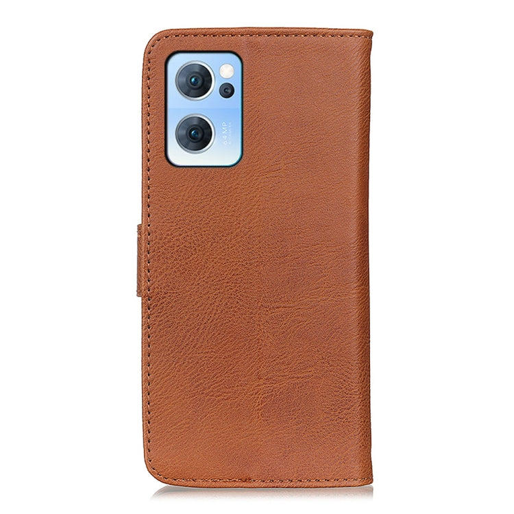 For OPPO Reno7 5G KHAZNEH Cowhide Texture Horizontal Flip Leather Phone Case