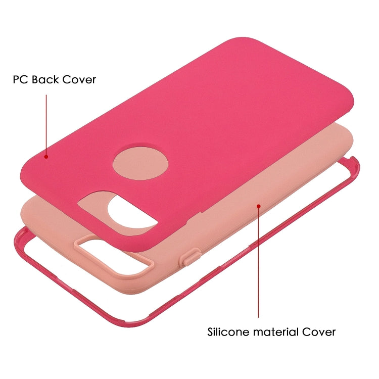 For iPhone 8 Plus / 7 Plus 3 in 1 Shockproof PC + Silicon Case