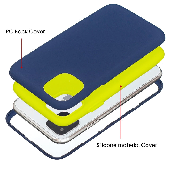For iPhone 11 Pro Max 3 in 1 Shockproof PC + Silicon Case