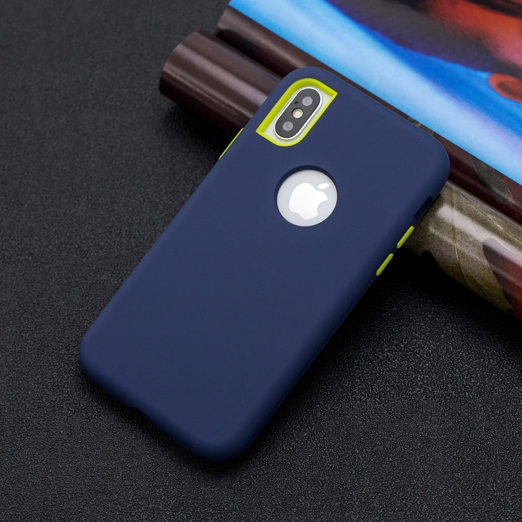 For iPhone XS Max 3 in 1 Shockproof PC + Silicon Case