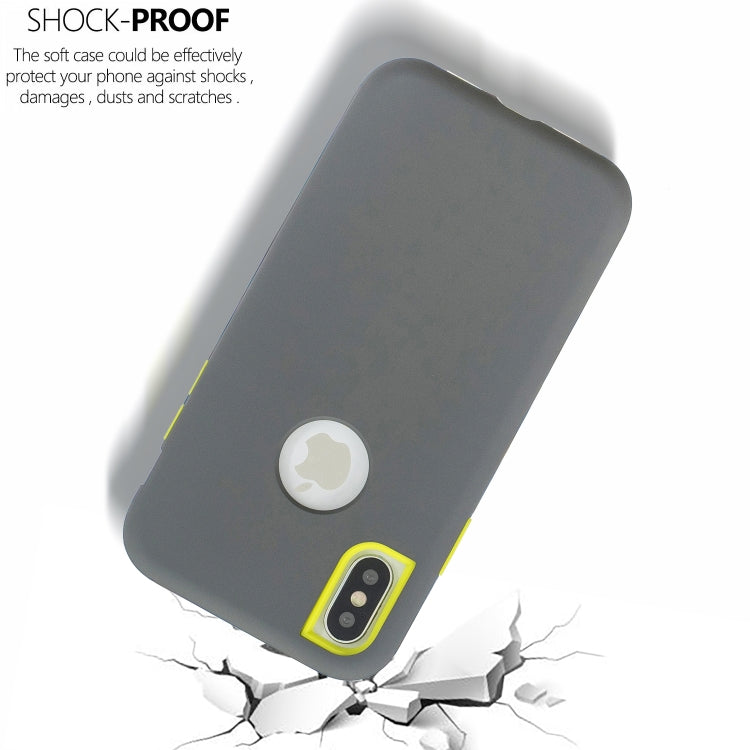 For iPhone XS Max 3 in 1 Shockproof PC + Silicon Case