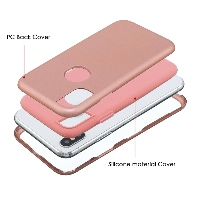 For iPhone XS Max 3 in 1 Shockproof PC + Silicon Case