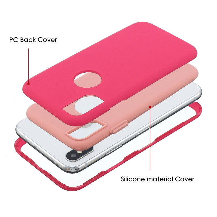 For iPhone XS Max 3 in 1 Shockproof PC + Silicon Case
