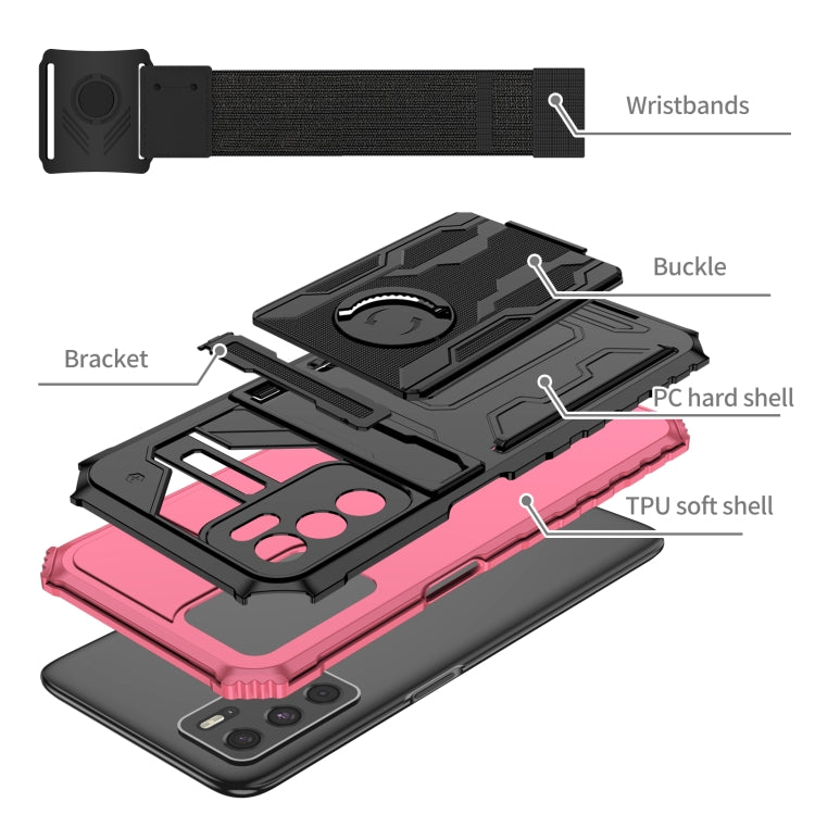 For OPPO A16 Armor Wristband Phone Case