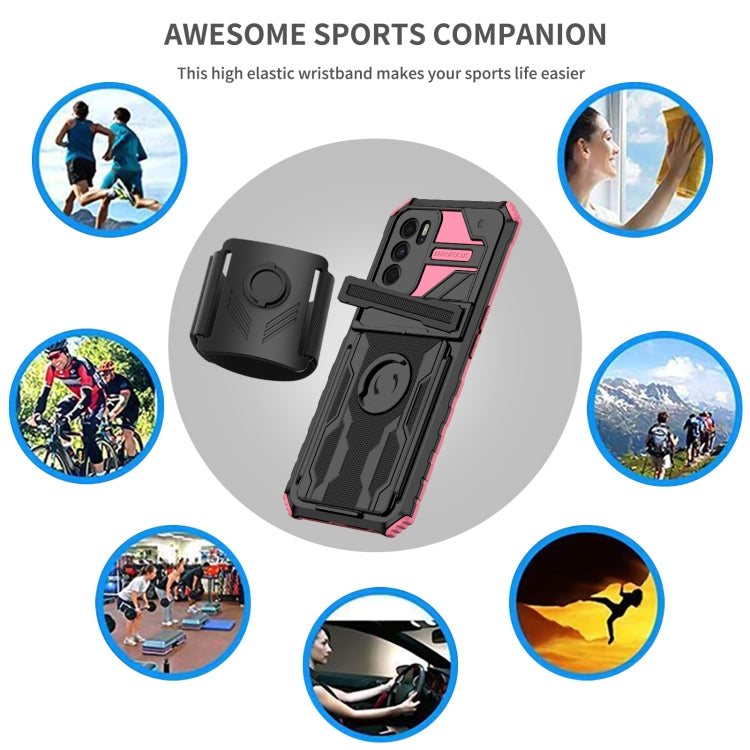 For OPPO A16 Armor Wristband Phone Case