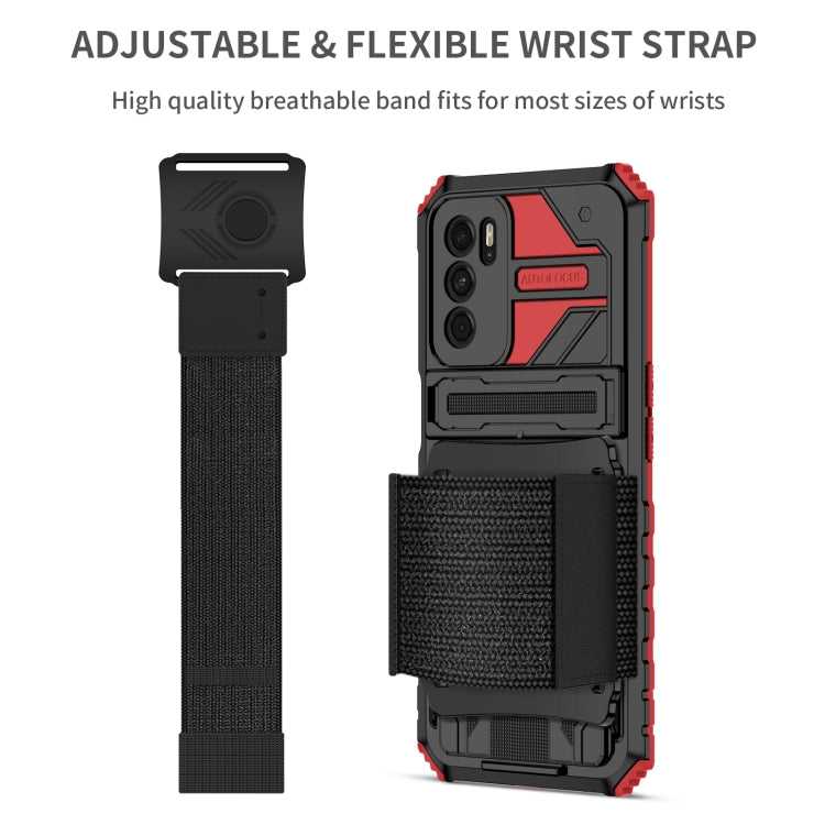 For OPPO A16 Armor Wristband Phone Case