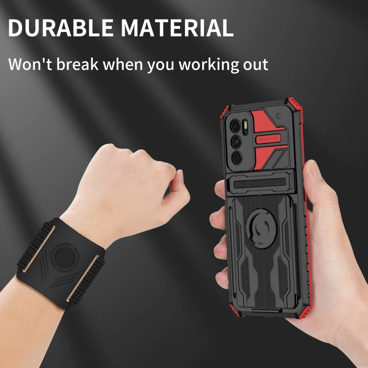 For OPPO A16 Armor Wristband Phone Case