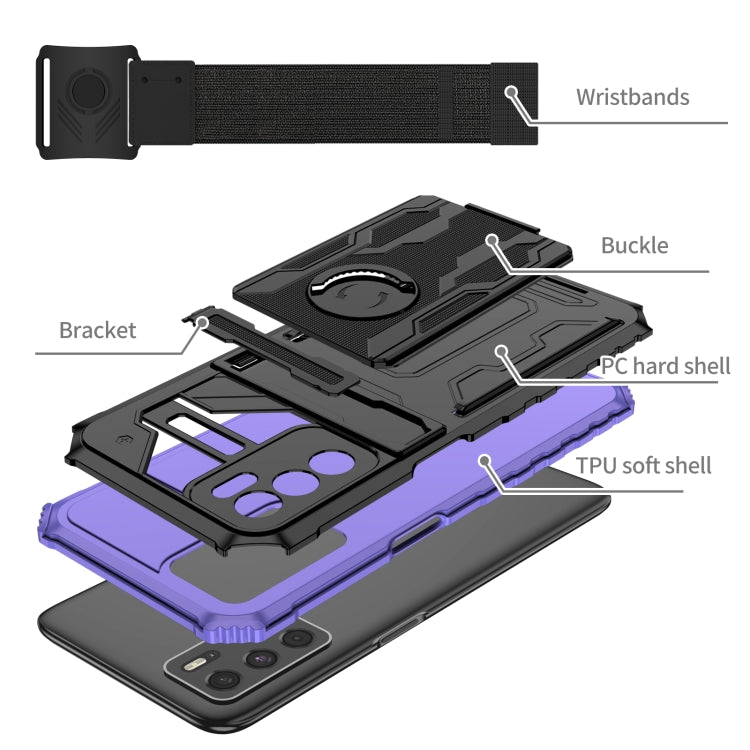 For OPPO A16 Armor Wristband Phone Case
