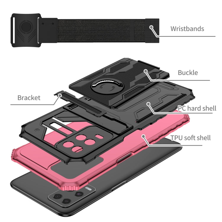 For OPPO A54 Armor Wristband Phone Case