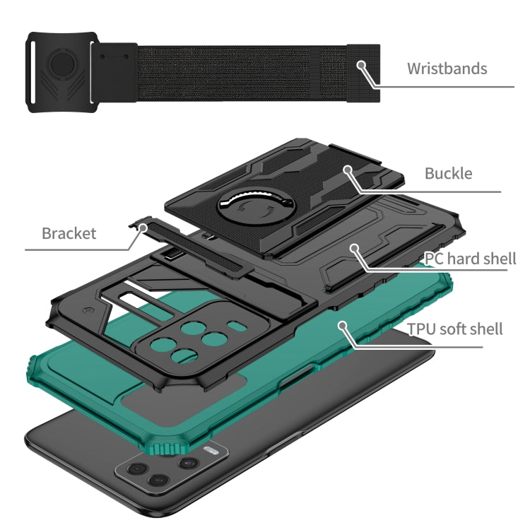 For OPPO A54 Armor Wristband Phone Case