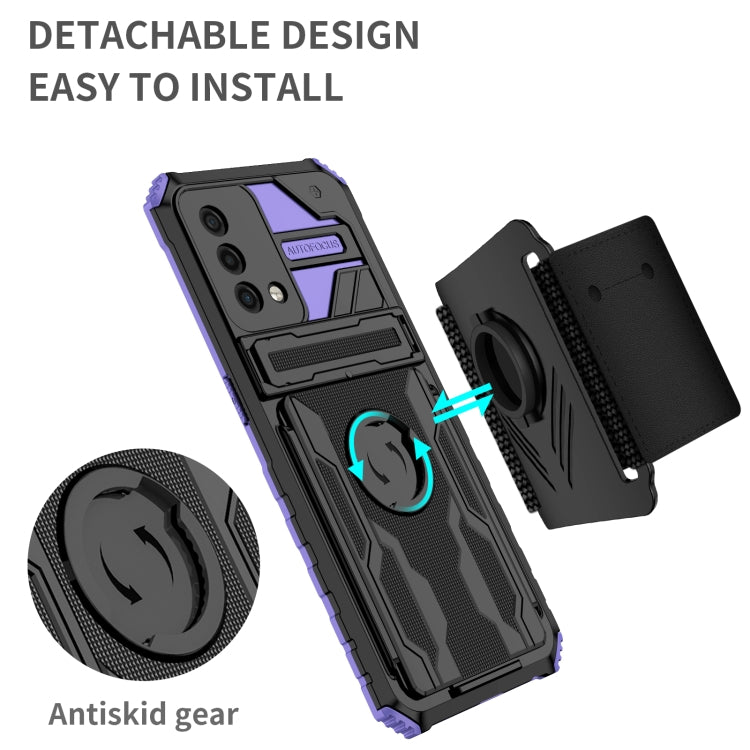 For OPPO A74 Armor Wristband Phone Case