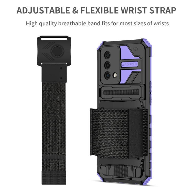 For OPPO A74 Armor Wristband Phone Case