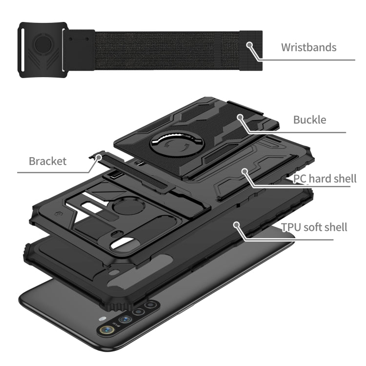 For OPPO Realme 5 / 5i / C3 Armor Wristband Phone Case