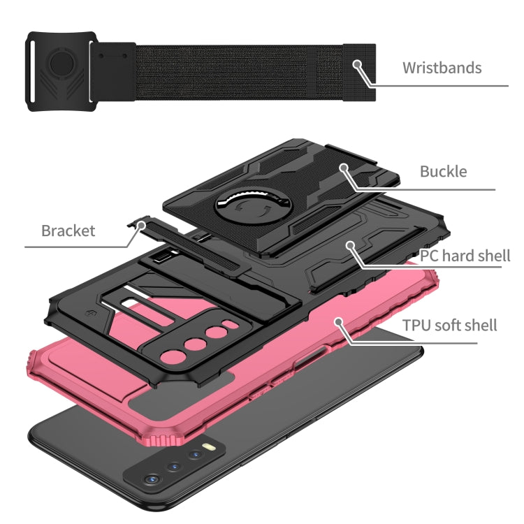 For vivo Y20 Armor Wristband Phone Case