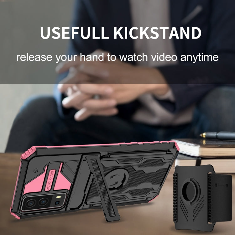 For vivo Y72 5G / Y53s Armor Wristband Phone Case