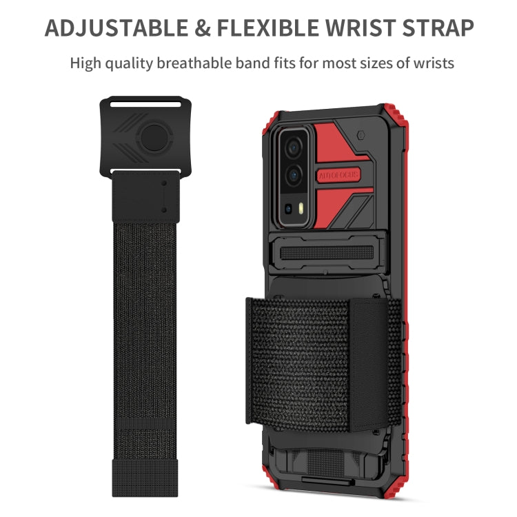 For vivo Y72 5G / Y53s Armor Wristband Phone Case