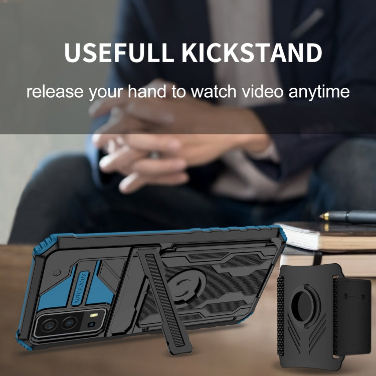 For vivo Y72 5G / Y53s Armor Wristband Phone Case