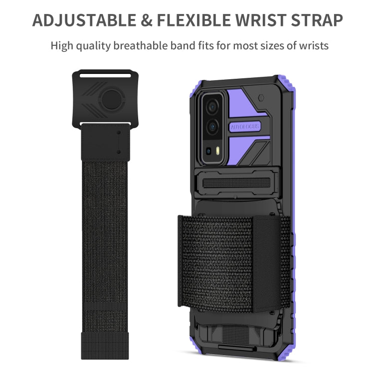 For vivo Y72 5G / Y53s Armor Wristband Phone Case