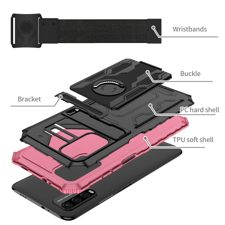For Xiaomi Poco M3 / Redmi Note 9 4G Armor Wristband Phone Case