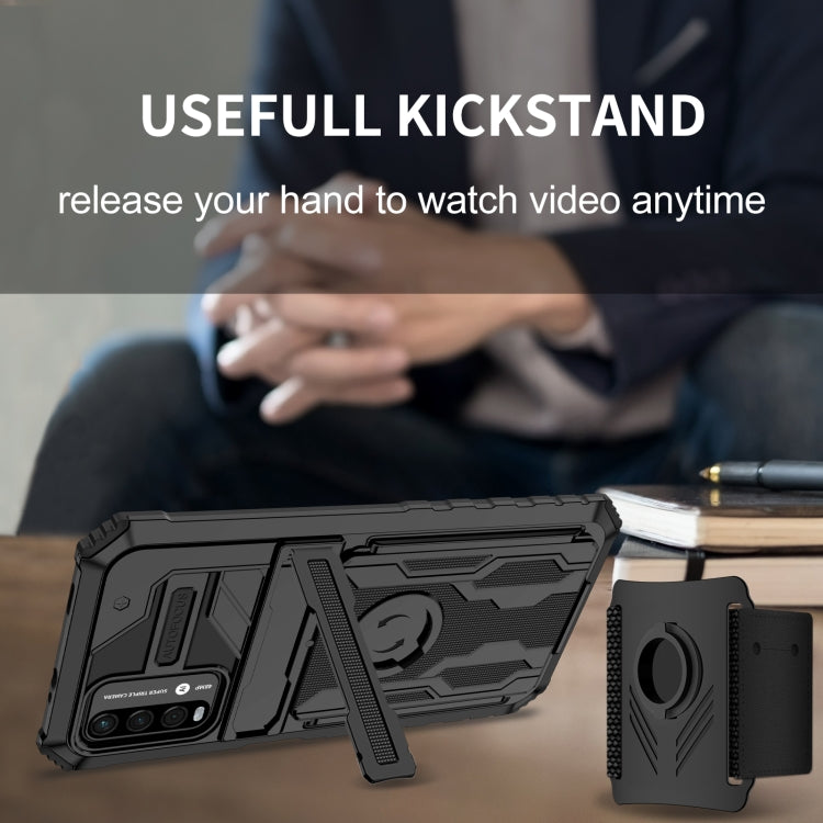 For Xiaomi Poco M3 / Redmi Note 9 4G Armor Wristband Phone Case