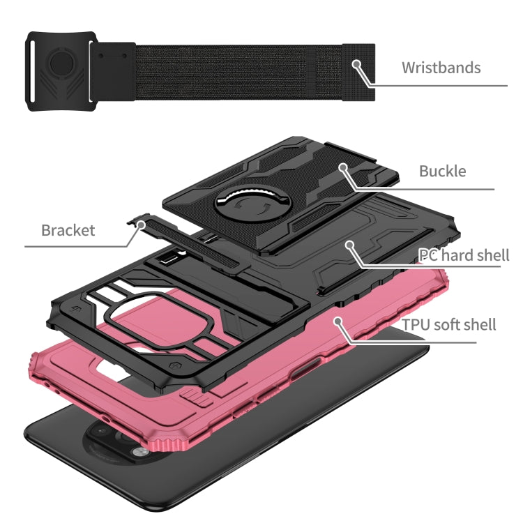 For Xiaomi Poco X3 Armor Wristband Phone Case
