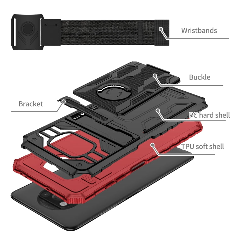 For Xiaomi Poco X3 Armor Wristband Phone Case