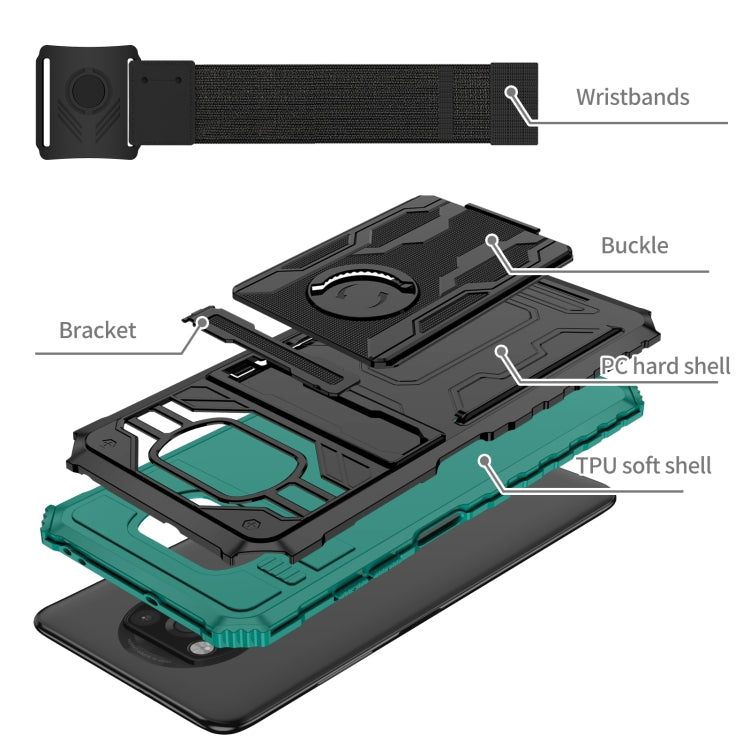 For Xiaomi Poco X3 Armor Wristband Phone Case
