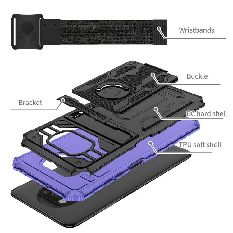 For Xiaomi Poco X3 Armor Wristband Phone Case