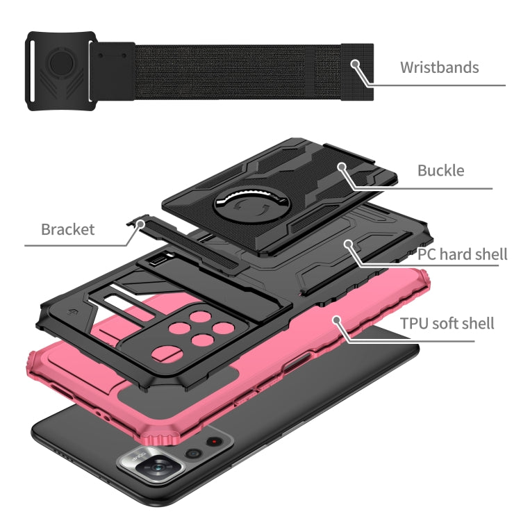 For Xiaomi Redmi Note 11 5G / Poco M4 Pro 5G Armor Wristband Phone Case